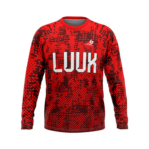 Haut de sport pour homme à col rond et manches longues, imprimé par sublimation personnalisée, séchage rapide, coupe classique, idéal pour la gym - Product Image 1