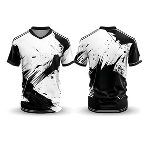 Camiseta deportiva de manga corta con estampado por sublimación transpirable y personalizada — colores vibrantes, líneas llamativas y energía sin fin. Proveedor ODM. - Product Image 5