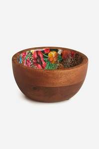 Cuenco de madera étnico de marca privada con trabajo de esmalte para decoración de cocina tradicional, que añade un toque cultural y encanto artesanal. - Product Image 2