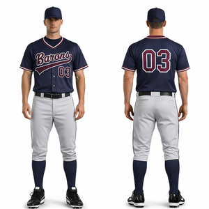 Uniforme de baseball personnalisé pour hommes, ensemble maillot et pantalon à boutons, respirant, séchage rapide, vêtements de sport d'équipe avec nom et numéro - Product Image 1