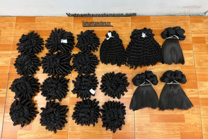 Extensions de cheveux bouclés de haute qualité, à la mode, 100% cheveux humains vierges Remy, tissage invisible, origine Vietnam - Product Image 1