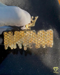 Luxury " BRAYAN " Letter Pendant With Crown Moissanite Diamond Cuban <b>Chain</b> Hip Hop Jewelry - Product Image 3