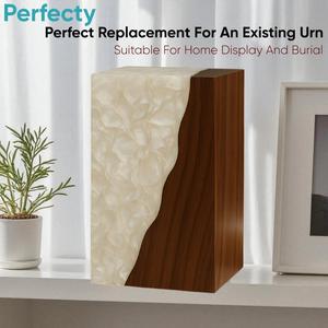 Urna de lujo de resina perlada y madera de nogal, hecha a mano, moderna, para guardar cenizas humanas, tamaño mediano, 9x5.5 pulgadas. - Product Image 2