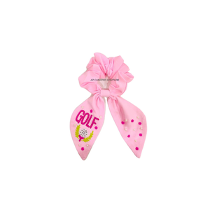 Nouveauté : Chouchous perlés personnalisés rose golf, perles de rocaille, design tendance, faits main, brodés, accessoires pour cheveux pour femmes - Product Image 1