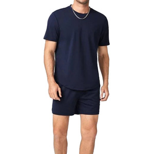 Ensemble de shorts deux pièces en tissu uni respirant en polyester/coton de haute qualité, fabrication professionnelle, streetwear, toutes les couleurs - Product Image 1