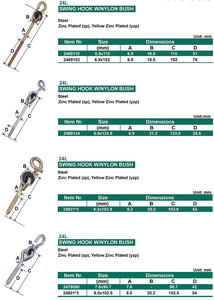 ตะขอแขวนชิงช้าสนามเด็กเล่นเหล็กชุบสังกะสีแบบหนา ได้รับการรับรองมาตรฐาน ISO 9001 สีเงิน/ทอง ยี่ห้อ Hanlix - Product Image 2