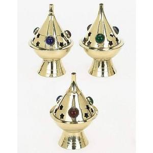 Brûleur d'encens léger de style antique, en laiton de qualité supérieure, plaqué or poli, artisanat Lowell, objet de collection artistique, artisanat DIY - Product Image 4