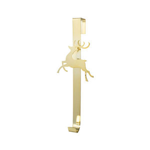 Metal Brass Nickel Plated Reindeer Shape Eco-Friendly Modern Style Wall Mount <b>Wreath</b> Holder <b>for</b> Indoor <b>Christmas</b> Decoration - Product Image 3