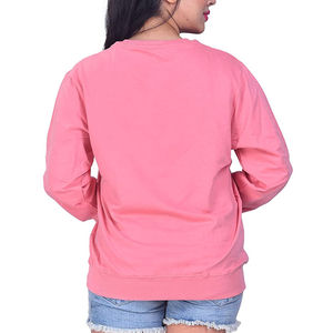 เสื้อสเวตเตอร์คอกลมสีชมพูสำหรับผู้หญิง แขนยาว ผ้าฝ้ายถัก สวมใส่สบายๆ สำหรับฤดูใบไม้ร่วง - Product Image 2