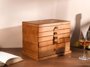 <b>Decorative</b> Modern Eco-Friendly Wooden Jewelry Organizer <b>Box</b> Handmade Hand Carved Intricate Wood Carving <b>Storage</b> Case <b>for</b> Women - Product Image 3