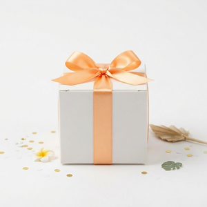 Neelkamal Industries Satin <b>Ribbon</b> 1-1/2 Inch Apricot Solid Color Single Face Craft <b>Ribbons</b> for <b>Wedding</b> Packaging - Product Image 3