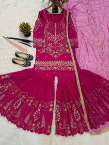 Launching New Designer Party Wear Look <b>Top</b> Sharara plazzo and Dupatta - Product Image 4