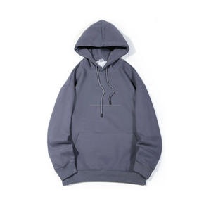 Sudadera con capucha de gran tamaño personalizada de color sólido con cuello redondo Sudadera con capucha suelta para hombre Sudaderas con capucha Suéter Unisex - Product Image 5