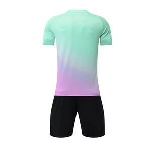 Camiseta de Fútbol Unisex con Degradado de Color, Sin Mangas, Transpirable, Ecológica, de Malla que Absorbe la Humedad, Pantalones Cortos Negros, Ropa Deportiva de Verano - Product Image 6