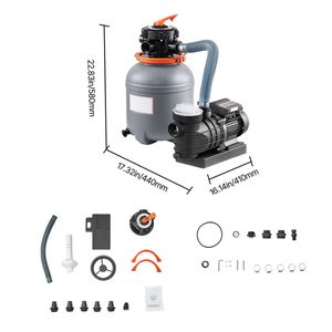 Sistema de Bomba de Filtro de Arena para Piscina Krystal Clear de 6 Vías y 1/2 HP, 3000 GPH, 12 Pulgadas, para Piscinas Elevadas - Product Image 5