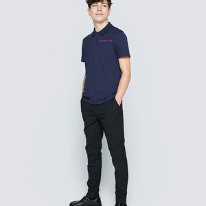 Polo de golf pour garçons, uniforme, manches courtes, col boutonné, tee-shirt décontracté, performance active, taille 4-13 ans - Product Image 4