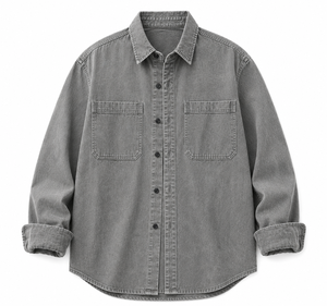 Men’s Oversized Shirt <b>Jacket</b> Casual <b>Flannel</b> Shacket Loose Fit Long Sleeve Streetwear Layering Outerwear Cotton Blend OEM ODM - Product Image 5