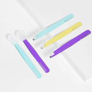 Pince à épiler en acier inoxydable de haute qualité, faible MOQ, avec peigne, pointe inclinée, durable, faite à la main, pour cils, antistatique - Product Image 4