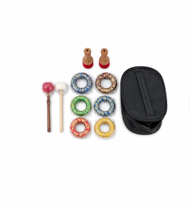 Juego de Cuencos Cantores de Metal Dorado Hechos a Mano, Cuencos Redondos para Terapia de Sonido y Meditación con Mazo, para Decoración del Hogar, a Bajo Precio - Product Image 4