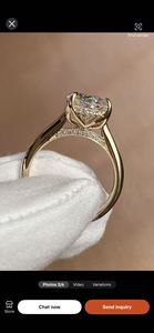 Anillo de compromiso de diamante cultivado en laboratorio con corte personalizado, anillo de oro amarillo de 10K de alta calidad, joyería fina para ella - Product Image 1