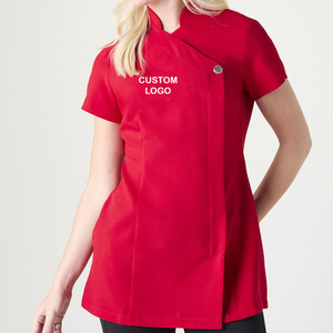 เสื้อคลุมสำหรับร้านเสริมสวยและสปาคุณภาพดีที่สุดสำหรับผู้หญิง เสื้อทูนิคแฟชั่นสำหรับพนักงานร้านทำเล็บ พร้อมกระเป๋าเสริม (เลือกได้) - Product Image 1