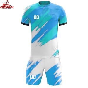 Uniforme de Fútbol Personalizado de Verano de Manga Corta Transpirable de Buena Calidad, 100% Poliéster, Protección UV, Secado Rápido, Colores y Logotipos Personalizados - Product Image 1