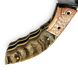 Premium Pattern Damascus Steel Folding Knife Handmade Compact Pocket <b>Tool</b> Outdoor <b>Camping</b> Hiking Fishing Travel Everyday Use - Product Image 4