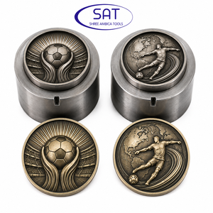 แม่พิมพ์เหรียญที่ระลึกฟุตบอล SAT Jewelry Power Strike สำหรับการหลอมและปั๊มเหรียญที่ระลึกกีฬาแบบกำหนดเอง อาร์เจนตินา บราซิล - Product Image 3