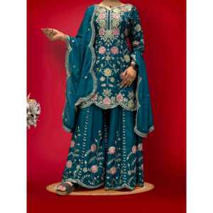 Conjunto Elegante de Top y Pantalón con Dupatta para Fiestas - Trajes Elegantes para Mujer - Product Image 5