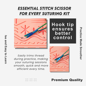 Trousse de Premiers Secours et de Pratique Clinique Infirmière avec Ciseaux à Pansements Bleus en Titane, Ciseaux à Coupes de Suture et Pinces à Moustiques - Product Image 2