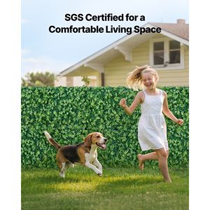 4 Pannelli di Bosso Artificiale 2 x 8 piedi, Siepe Decorativa per Privacy e Protezione Solare, Piante Artificiali Verdi - Product Image 6