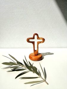 Croix murale en bois faite à la main, décoration religieuse chrétienne pour la maison, l'église et la salle de prière - Product Image 2