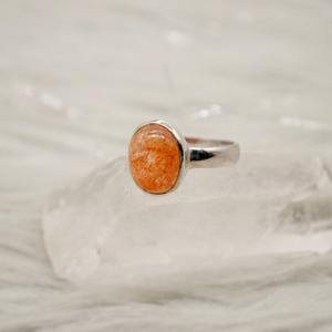 Bague en pierre de soleil d'Oregon, faite à la main, en argent sterling, avec pierre précieuse orange, bijou élégant pour femme - Product Image 6