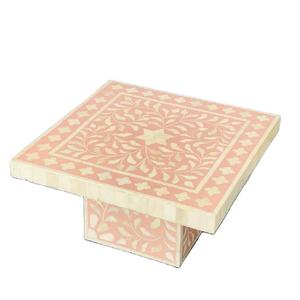 High Quality Bone Inlay Floral Pattern Square Cake <b>Stand</b> <b>Plate</b> Dessert <b>Display</b> Cupcake <b>Stands</b> Decorative Serving Wholesale Price - Product Image 1