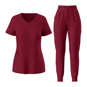 Tropic Edge Sports Srubs Printed White Zipper <b>Scrub</b> Sets <b>Joggers</b> Tops Medical <b>Scrubs</b> Medic Antiflu Unisex Polyester Uniform - Product Image 1