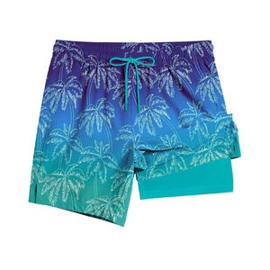 Shorts de bain en toile respirants et imperméables pour hommes, séchage rapide, taille élastique, logo personnalisé, imprimés, haute qualité, vente en gros - Product Image 2