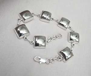Bracelet coussin en pyrite, argent sterling 925, cabochon carré en pyrite, bijoux faits à la main - Product Image 3