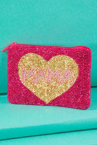 Pochettes en tissu de créateur faites à la main, sacs à monnaie brodés, accessoires de la Saint-Valentin avec fermeture éclair, disponibles chez AFZA ENTERPRISES - Product Image 3