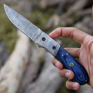 Cuchillo Plegable de Acero de Damasco Hecho a Mano, Profesional, Hermoso y Personalizado, de Grado Industrial, para Campismo al Aire Libre, con Funda - Product Image 6