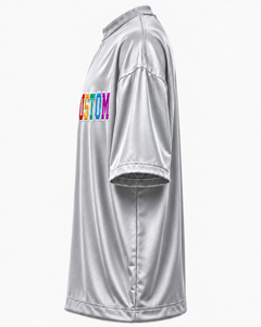 T-shirt gris à manches courtes pour homme avec logo personnalisé, 100 % coton jersey, col rond, impression numérique, motif lettres sur le devant, coupe décontractée oversize - Product Image 4