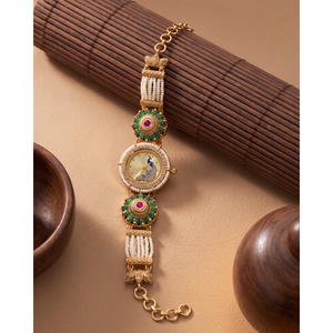 Indian Ethnic Artificial Jewellery Shreya Heritage Watch Adjustable Brass - Product Image 1