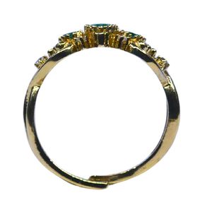 Wedding Wear 925 Sterling <b>Silver</b> Gold Plated Jewelry <b>Emerald</b> White Topaz Gemstone Women Wear Classic <b>Ring</b> - Product Image 4