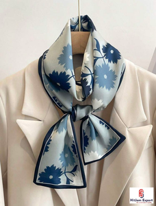 High Quality Printed Short <b>Scarf</b> Fabric Custom Logo OEM ODM White Label Textile Manufacturer Export Factory Supplier - Product Image 6