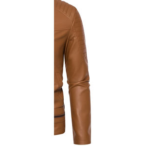 Veste en cuir d'hiver solide pour homme avec logo frontal, réversible et chauffante, coupe-vent, qualité supérieure, 100% cuir, décontractée - Product Image 4