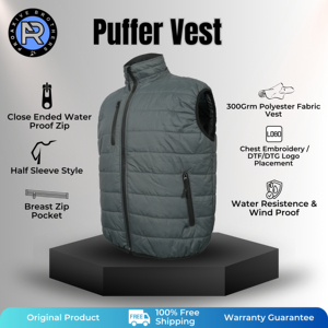 Gilet Homme Décontracté d'Extérieur Sans Manches Respirant Hiver Chaud Léger Col Rabattu Fermeture Éclair Tendance - Product Image 6