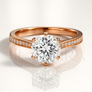 Most Selling Minimalist Round Cut Pave Settings Diamond <b>Ring</b> for Everyday Wear Office Use and Elegant Styling Available In Sale - Product Image 2