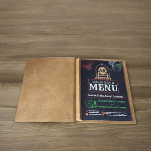 Couverture de menu en cuir PU de qualité supérieure nouveau design personnalisable pour restaurants hôtels bars - Product Image 1