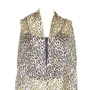 Écharpe en soie légère pour femme, 100 % soie, imprimé tigre, motif géométrique, longue, style indien, en twill, design carré, sérigraphie élégante - Product Image 1