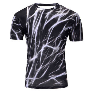<b>Men's</b> Sublimation Printed T-<b>Shirt</b> Short Sleeve O-Neck Quick Dry <b>Slim</b> <b>Fit</b> Sporty Solid Pattern Polyester Knitted T <b>Shirts</b> - Product Image 1