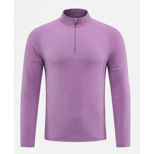 Zip-Up Top Stand Collar Slim Fit Solid Color Sporty Gym <b>Compression</b> Under Base Layer Shirts Tops Running Clothes Jogging Wear - Product Image 3
